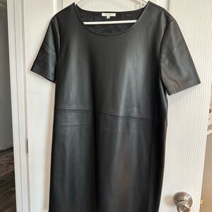 Z Supply Black Faux Leather Mini Dress